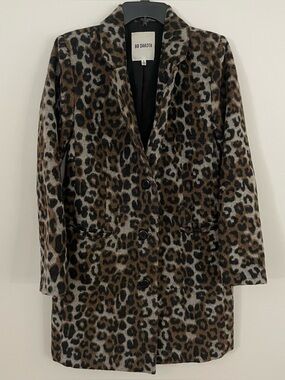 BB Dakota Leopard Print Wool‎ Blend Coat Jacket Size S Button Closure